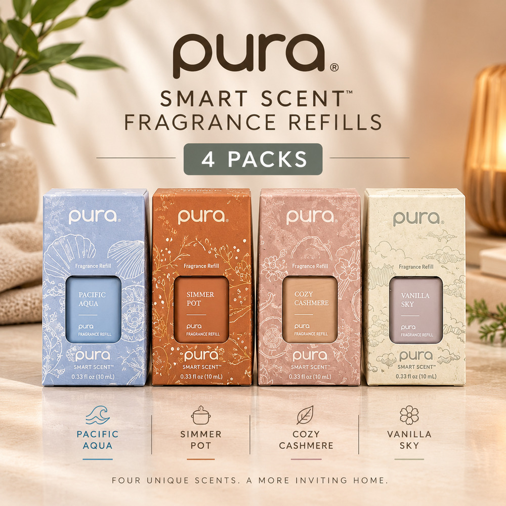 Pura Smart Scent Fragrance Refills 4 Pack Pacific Aqua Simmer Pot Vanilla Sky
